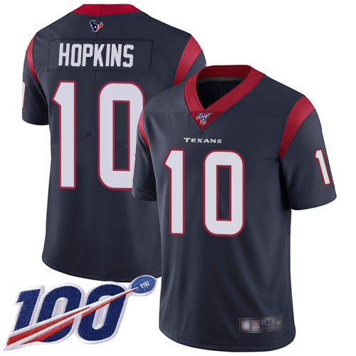Nike Texans #10 DeAndre Hopkins Navy Blue Team Color Youth Stitched NFL 100th Season Vapor Limited Jersey