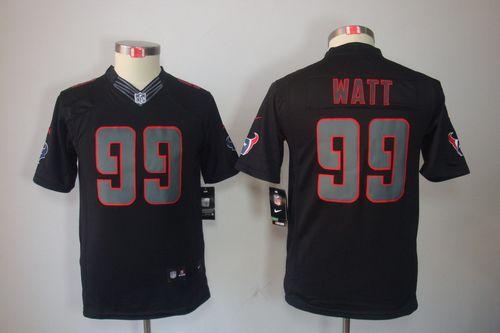Nike Texans #99 J.J. Watt Black Impact Youth Stitched NFL Limited Jersey