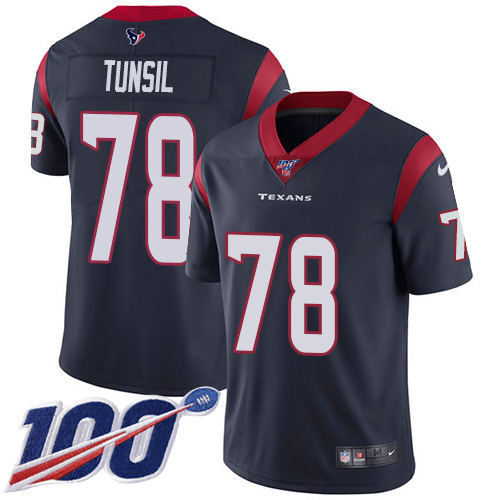 Nike Texans #78 Laremy Tunsil Navy Blue Team Color Youth Stitched NFL 100th Season Vapor Untouchable Limited Jersey