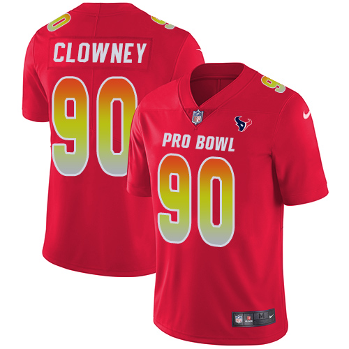 Nike Texans #90 Jadeveon Clowney Red Youth Stitched NFL Limited AFC 2019 Pro Bowl Jersey
