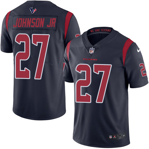 Nike Texans #27 Duke Johnson Jr Navy Blue Youth Stitched NFL Limited Rush Jersey