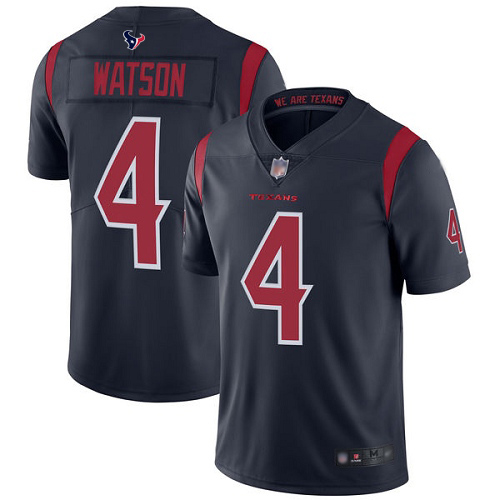 Nike Texans #4 Deshaun Watson Navy Blue Youth Stitched NFL Limited Rush Jersey