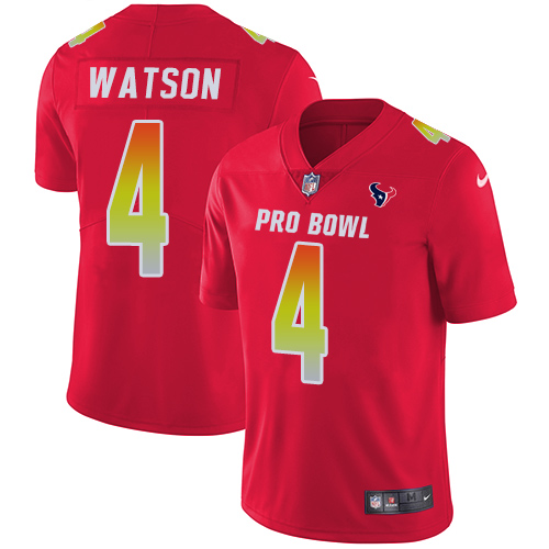 Nike Texans #4 Deshaun Watson Red Youth Stitched NFL Limited AFC 2019 Pro Bowl Jersey