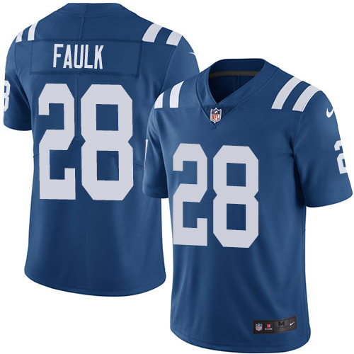 Nike Colts #28 Marshall Faulk Royal Blue Team Color Youth Stitched NFL Vapor Untouchable Limited Jersey