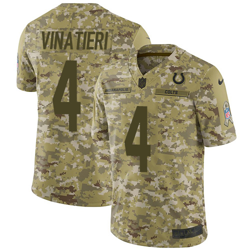 Nike Colts #4 Adam Vinatieri Camo Youth Stitched NFL Limited 2018 Salute to Service Jersey