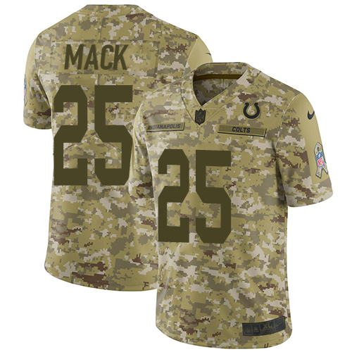 Nike Colts #25 Marlon Mack Camo Youth Stitched NFL Limited 2018 Salute to Service Jersey