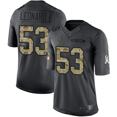 Nike Colts #53 Darius Leonard Black Youth Stitched NFL Limited 2016 Salute to Service Jersey