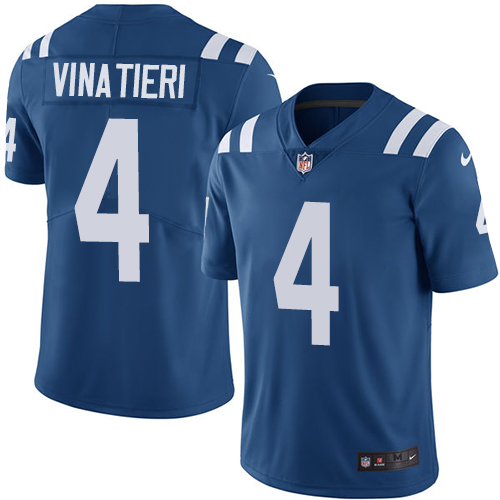Nike Colts #4 Adam Vinatieri Royal Blue Team Color Youth Stitched NFL Vapor Untouchable Limited Jersey