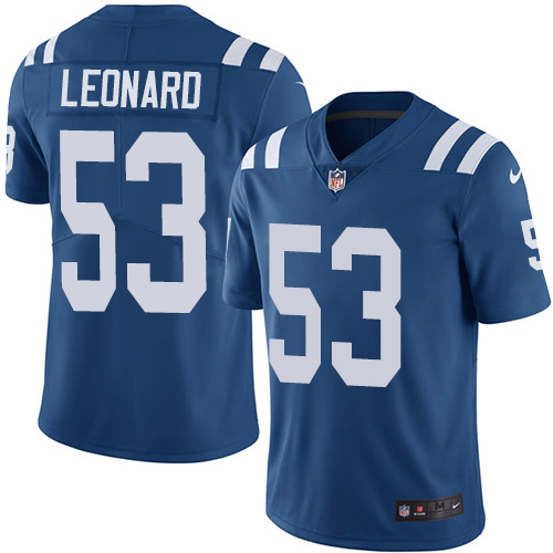 Nike Colts #53 Darius Leonard Royal Blue Youth Stitched NFL Limited Rush Jersey