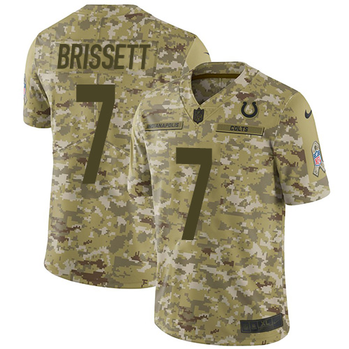Nike Colts #7 Jacoby Brissett Camo Youth Stitched NFL Limited 2018 Salute to Service Jersey