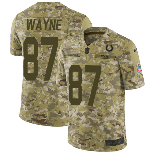 Nike Colts #87 Reggie Wayne Camo Youth Stitched NFL Limited 2018 Salute to Service Jersey