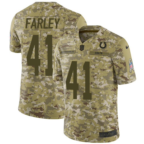 Nike Colts #41 Matthias Farley Camo Youth Stitched NFL Limited 2018 Salute to Service Jersey
