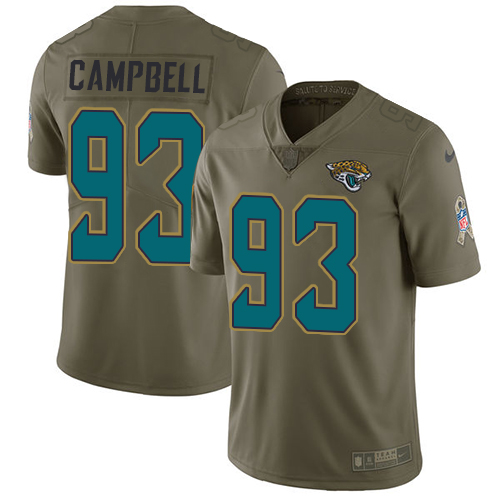 Nike Jaguars #93 Calais Campbell Olive Youth Stitched NFL Limited 2017 Salute to Service Jersey