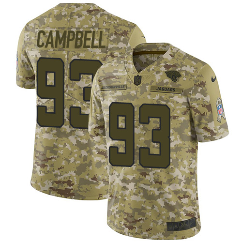 Nike Jaguars #93 Calais Campbell Camo Youth Stitched NFL Limited 2018 Salute to Service Jersey
