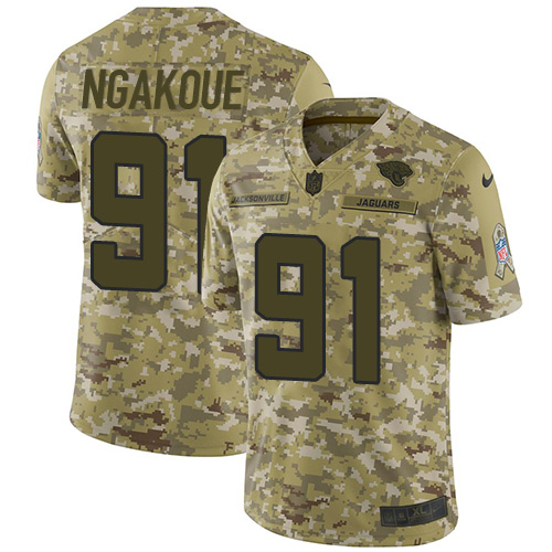 Nike Jaguars #91 Yannick Ngakoue Camo Youth Stitched NFL Limited 2018 Salute to Service Jersey