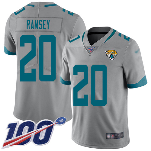 Nike Jaguars #20 Jalen Ramsey Silver Youth Stitched NFL Limited Inverted Legend 100th Season Jersey