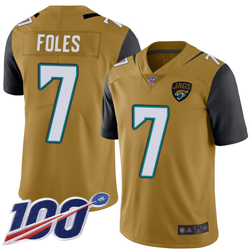 Nike Jaguars #7 Nick Foles Gold Youth Stitched NFL Limited Rush 100th Season Jersey
