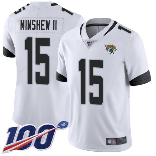 Nike Jaguars #15 Gardner Minshew II White Youth Stitched NFL 100th Season Vapor Limited Jersey