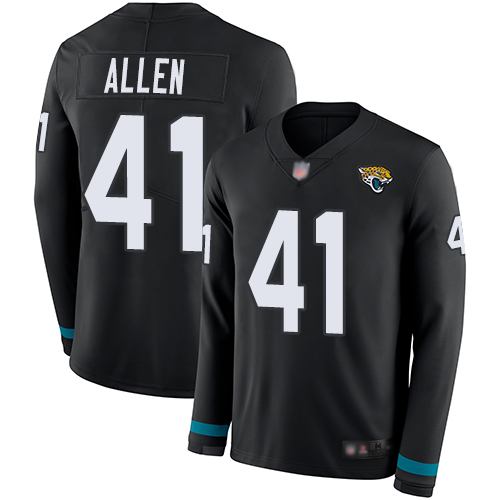 Nike Jaguars #41 Josh Allen Black Team Color Youth Stitched NFL Limited Therma Long Sleeve Jersey