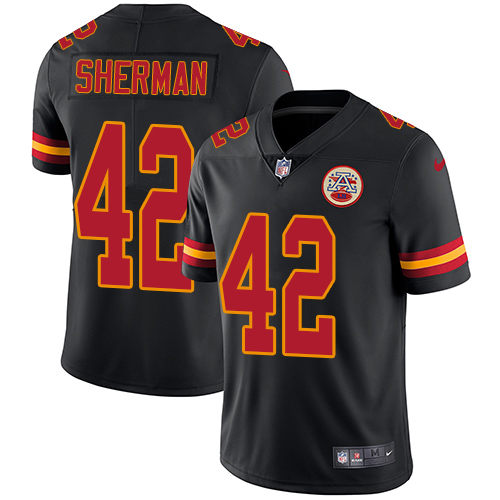 Nike Chiefs #42 Anthony Sherman Black Youth Stitched NFL Limited Rush Jersey