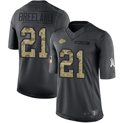 Nike Chiefs #21 Bashaud Breeland Black Youth Stitched NFL Limited 2016 Salute to Service Jersey