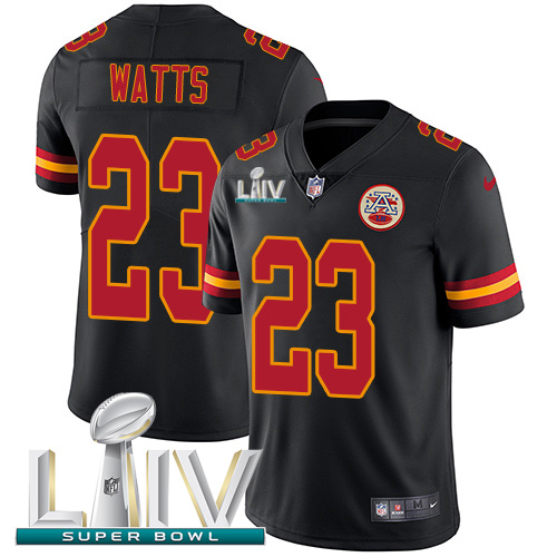 Nike Chiefs #23 Armani Watts Black Super Bowl LIV 2020 Youth Stitched NFL Limited Rush Jersey