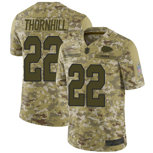 Nike Chiefs #22 Juan Thornhill Camo Youth Stitched NFL Limited 2018 Salute to Service Jersey
