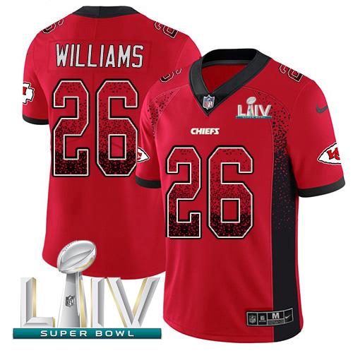 Nike Chiefs #26 Damien Williams Red Super Bowl LIV 2020 Team Color Youth Stitched NFL Limited Rush Drift Fashion Jersey