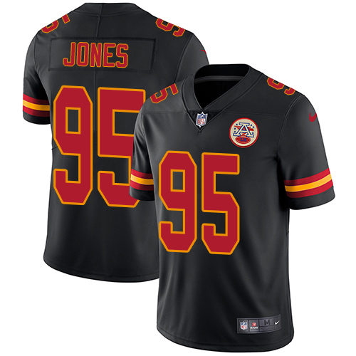 Nike Chiefs #95 Chris Jones Black Youth Stitched NFL Limited Rush Jersey