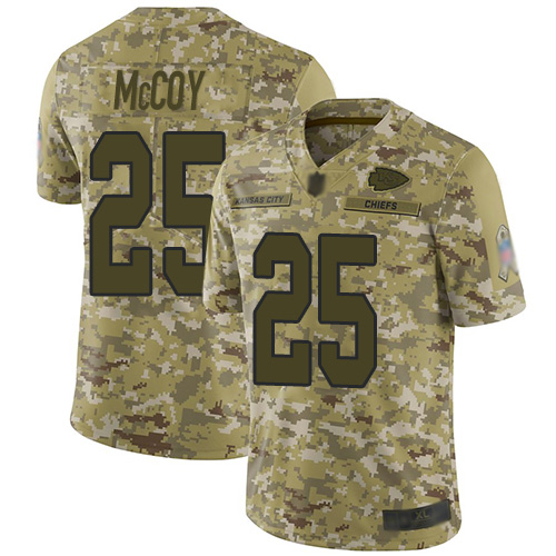 Nike Chiefs #25 LeSean McCoy Camo Youth Stitched NFL Limited 2018 Salute to Service Jersey