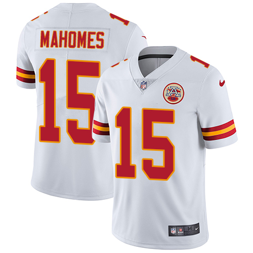 Nike Chiefs #15 Patrick Mahomes White Youth Stitched NFL Vapor Untouchable Limited Jersey