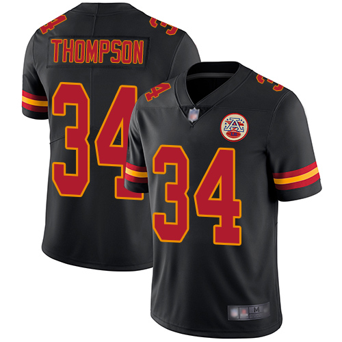 Nike Chiefs #34 Darwin Thompson Black Youth Stitched NFL Limited Rush Jersey
