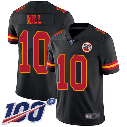 Nike Chiefs #10 Tyreek Hill Black Youth Stitched NFL Limited Rush 100th Season Jersey