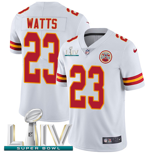 Nike Chiefs #23 Armani Watts White Super Bowl LIV 2020 Youth Stitched NFL Vapor Untouchable Limited Jersey