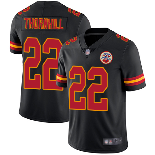 Nike Chiefs #22 Juan Thornhill Black Youth Stitched NFL Limited Rush Jersey