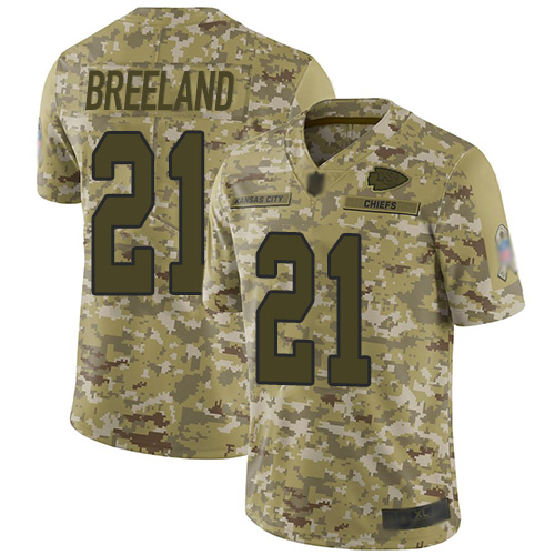 Nike Chiefs #21 Bashaud Breeland Camo Youth Stitched NFL Limited 2018 Salute to Service Jersey