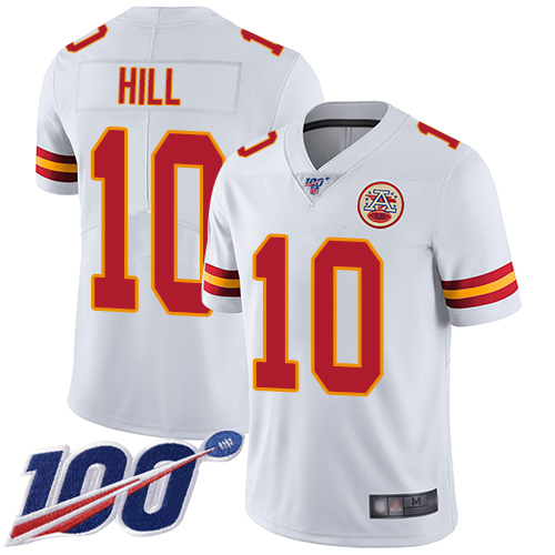 Nike Chiefs #10 Tyreek Hill White Youth Stitched NFL 100th Season Vapor Limited Jersey