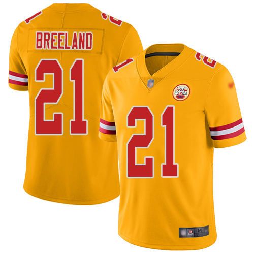 Nike Chiefs #21 Bashaud Breeland Gold Youth Stitched NFL Limited Inverted Legend Jersey