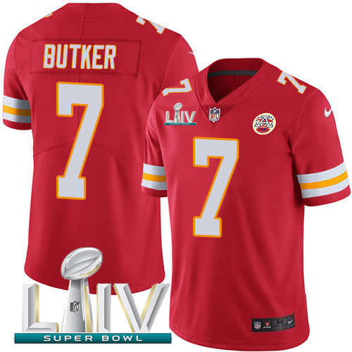 Nike Chiefs #7 Harrison Butker Red Super Bowl LIV 2020 Team Color Youth Stitched NFL Vapor Untouchable Limited Jersey