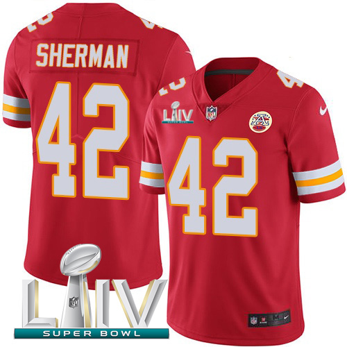 Nike Chiefs #42 Anthony Sherman Red Super Bowl LIV 2020 Team Color Youth Stitched NFL Vapor Untouchable Limited Jersey