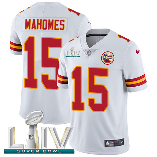 Nike Chiefs #15 Patrick Mahomes White Super Bowl LIV 2020 Youth Stitched NFL Vapor Untouchable Limited Jersey