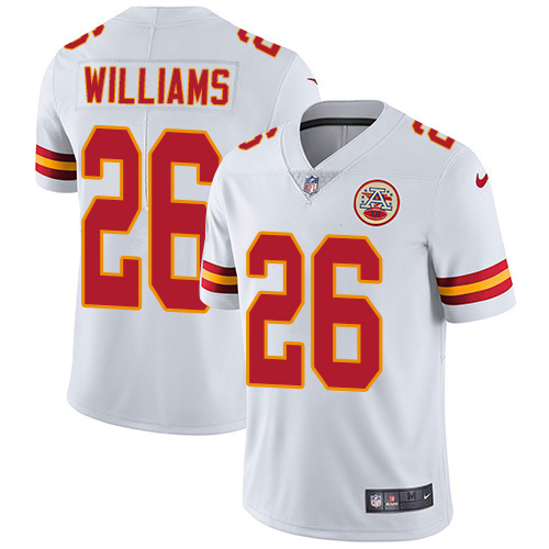 Nike Chiefs #26 Damien Williams White Youth Stitched NFL Vapor Untouchable Limited Jersey