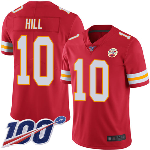 Nike Chiefs #10 Tyreek Hill Red Team Color Youth Stitched NFL 100th Season Vapor Limited Jersey