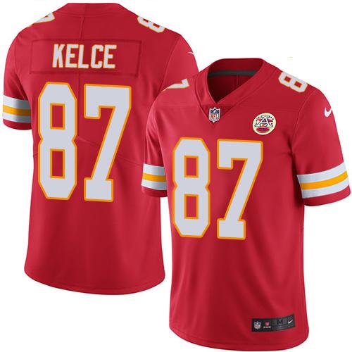 Nike Chiefs #87 Travis Kelce Red Team Color Youth Stitched NFL Vapor Untouchable Limited Jersey