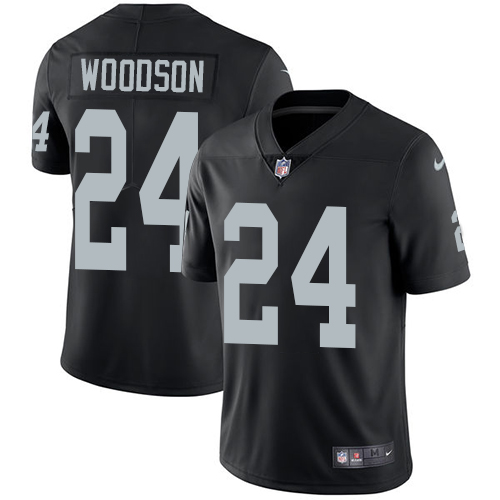 Nike Raiders #24 Charles Woodson Black Team Color Youth Stitched NFL Vapor Untouchable Limited Jersey