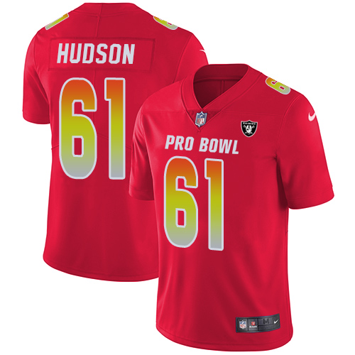 Nike Raiders #61 Rodney Hudson Red Youth Stitched NFL Limited AFC 2018 Pro Bowl Jersey