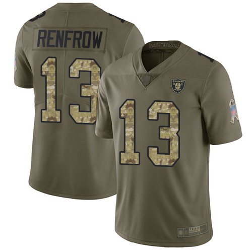 Nike Raiders #13 Hunter Renfrow Olive/Camo Youth Stitched NFL Limited 2017 Salute to Service Jersey
