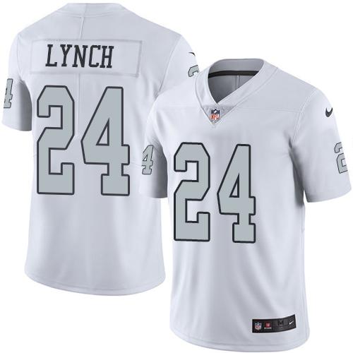 Nike Raiders #24 Marshawn Lynch White Youth Stitched NFL Limited Rush Jersey