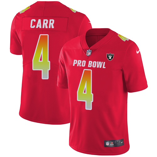 Nike Raiders #4 Derek Carr Red Youth Stitched NFL Limited AFC 2018 Pro Bowl Jersey