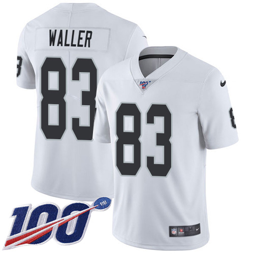 Nike Raiders #83 Darren Waller White Youth Stitched NFL 100th Season Vapor Limited Jersey